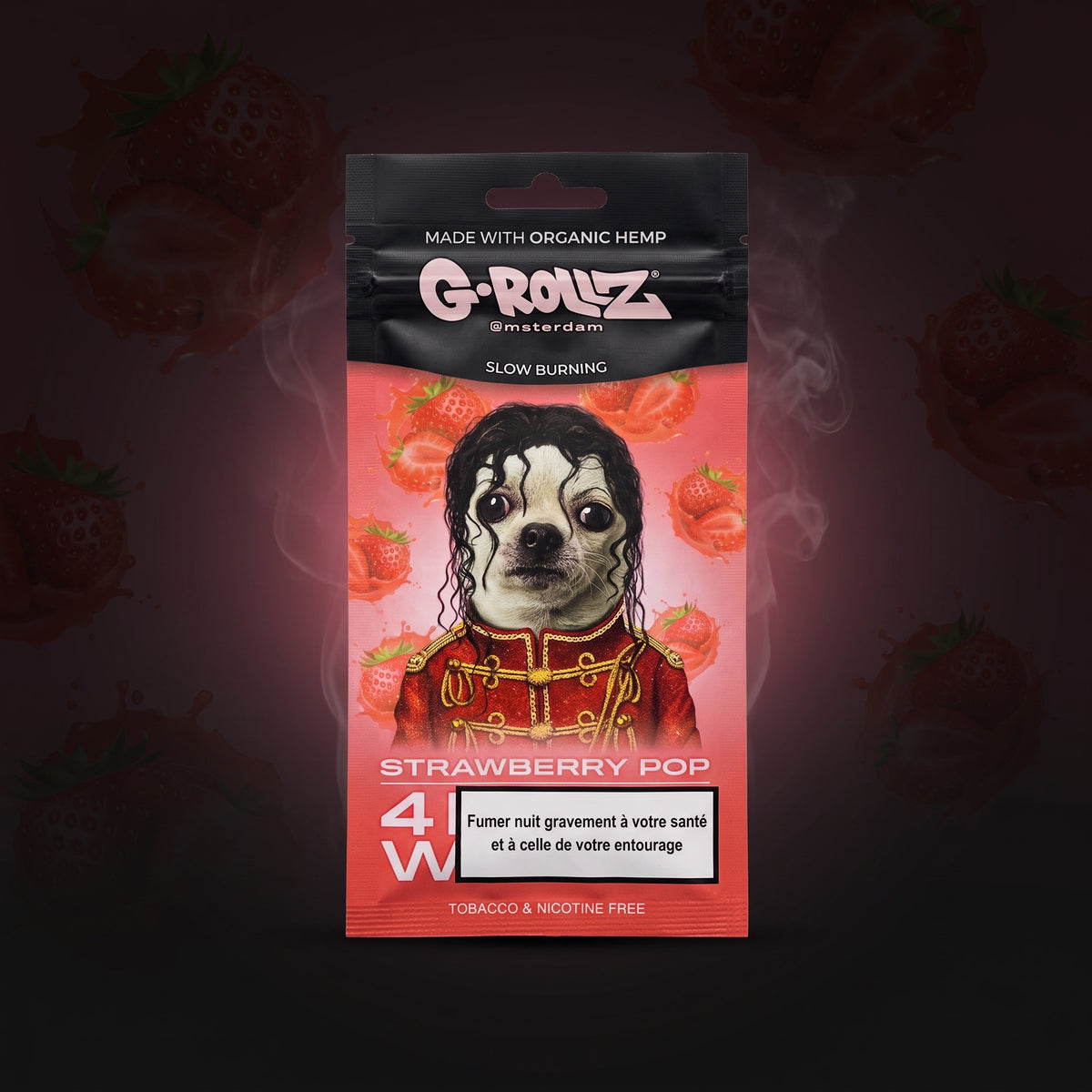Rollz Strawberry Pop – 4 Hemp Wraps