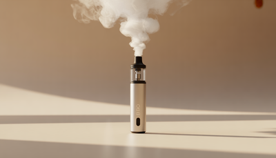 Stylé stylo vape CBD sur fond apaisant minimaliste