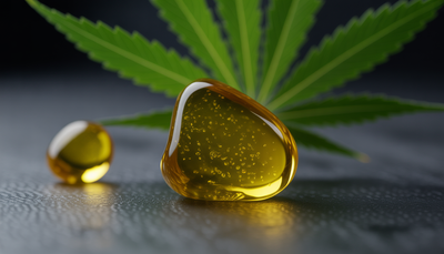 Résine CBD naturelle en gros plan macro