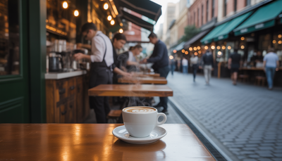 Artisan coffee in cozy Melbourne café street view