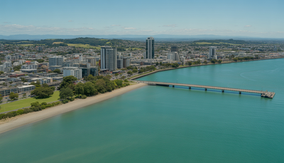 Panorama urbain de Tauranga en plein jour