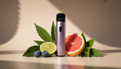 Vape pen CBD élégant avec herbes et agrumes frais