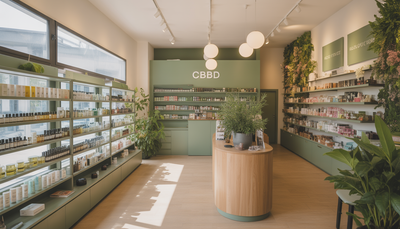 Intérieur moderne de boutique CBD à Dijon