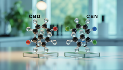 Modèles moléculaires photoréalistes de CBD et CBN