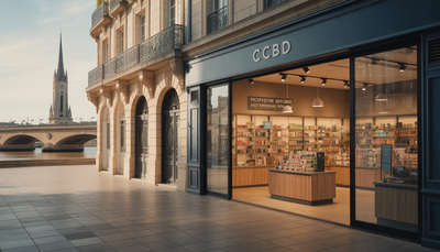 CBD shop moderne à Bordeaux avec vue sur la Garonne