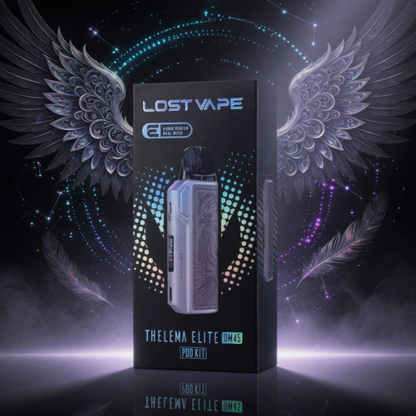 Lost Vape Thelema Elite DM45 — Argent Gravé Ailes