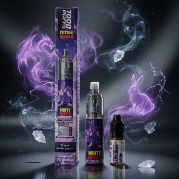 RandM Tornado 7000 – Edition Dragon « White Rabbit » Bubble Gum Ice
