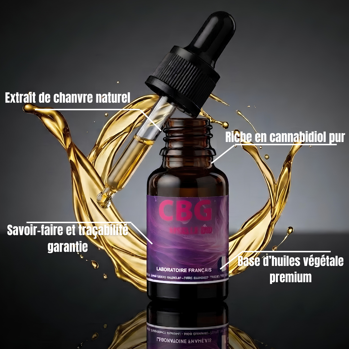 Huile CBG 30% – Soulagement des Douleurs