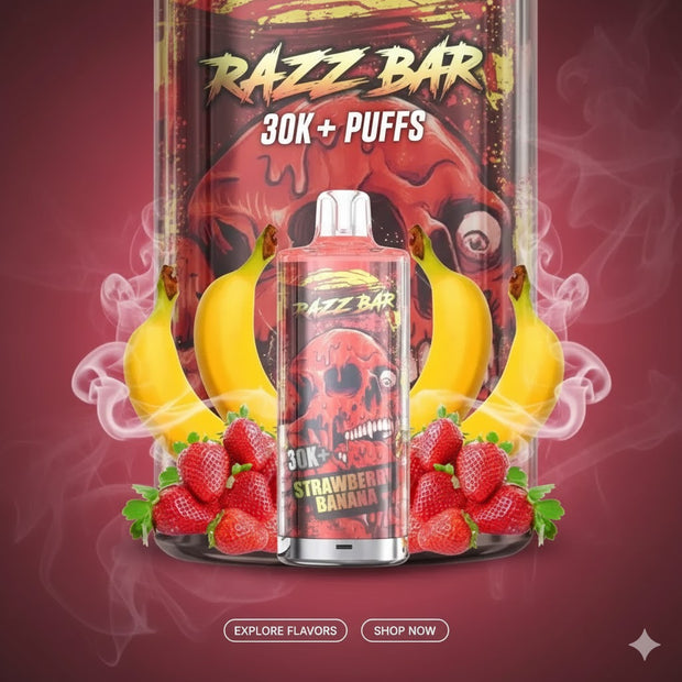 puff razzbar 30k strawberry banana