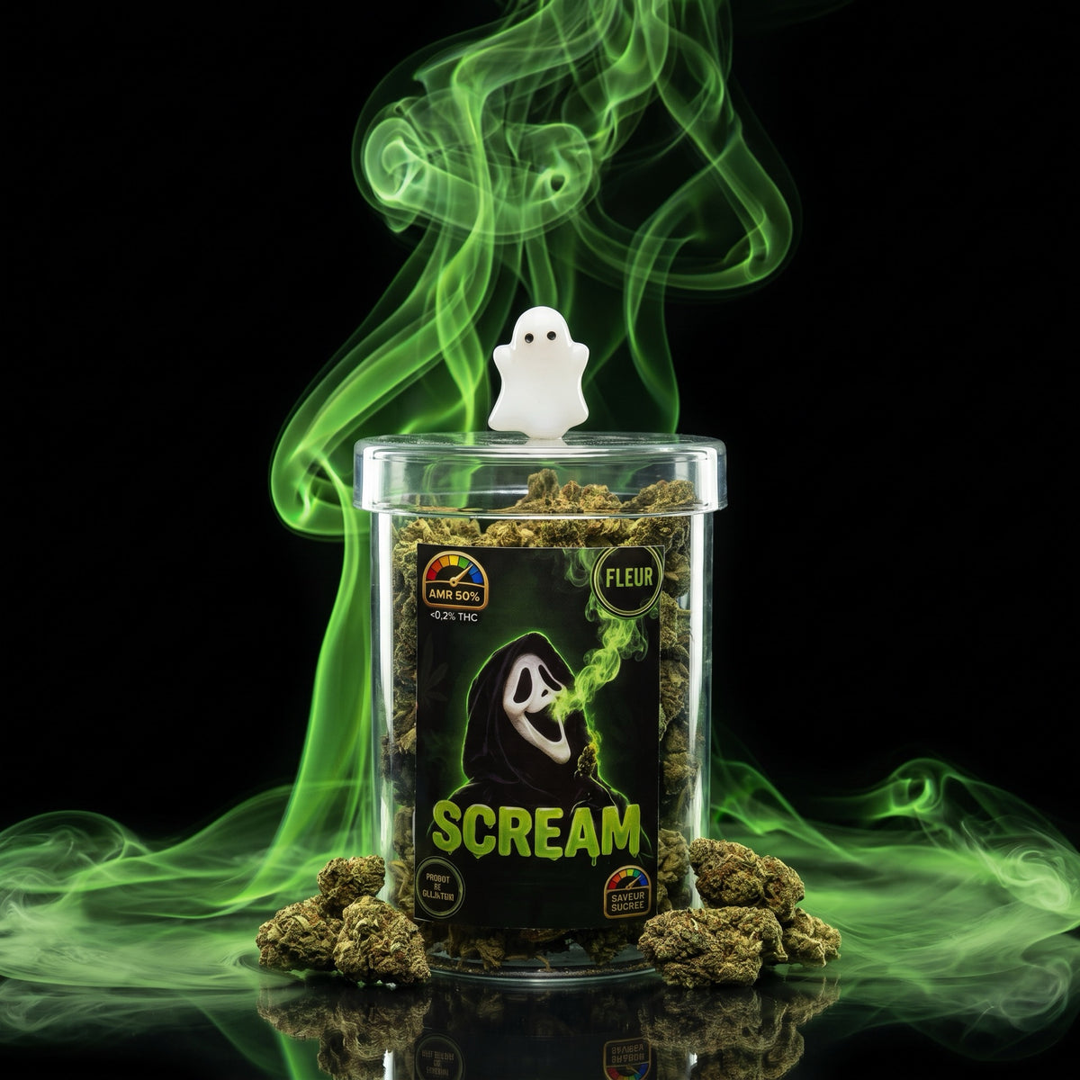Pot de fleur CBD Scream Chanvrery ambiance Halloween