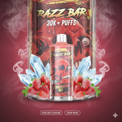 puff razzbar 30k strawberry ice