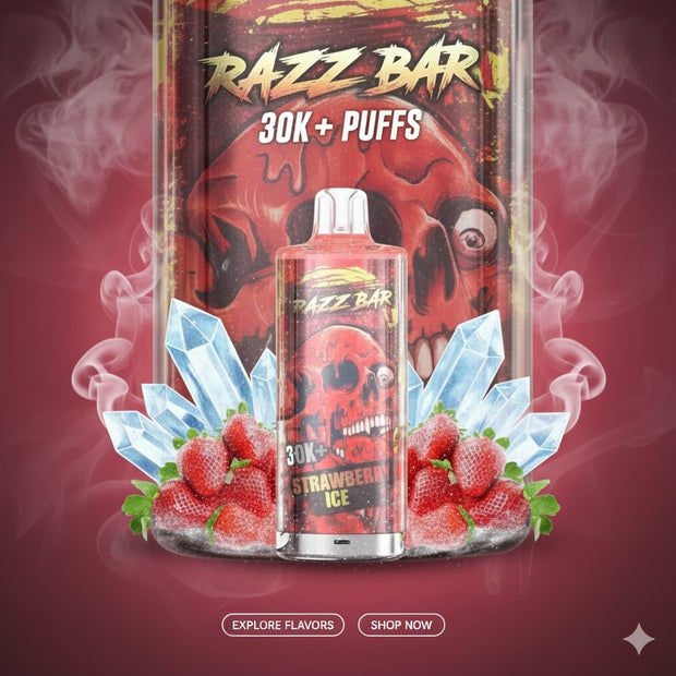 puff razzbar 30k strawberry ice