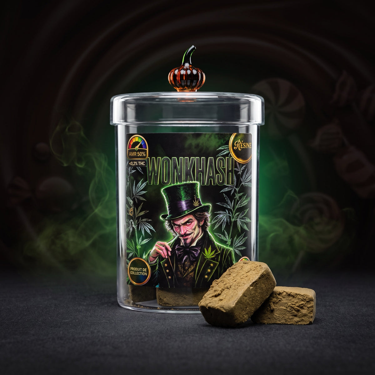 Résine CBD Wonkhash AMR 50% Chanvrery - pot de collection